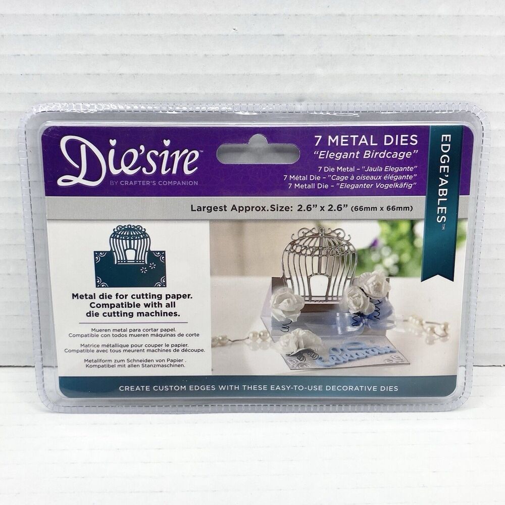 Crafter's Companion Die'sire Edge'ables 7 Metal Cutting Dies Elegant Birdcage